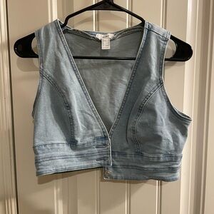 Forever 21 Light Blue Denim Crop Top